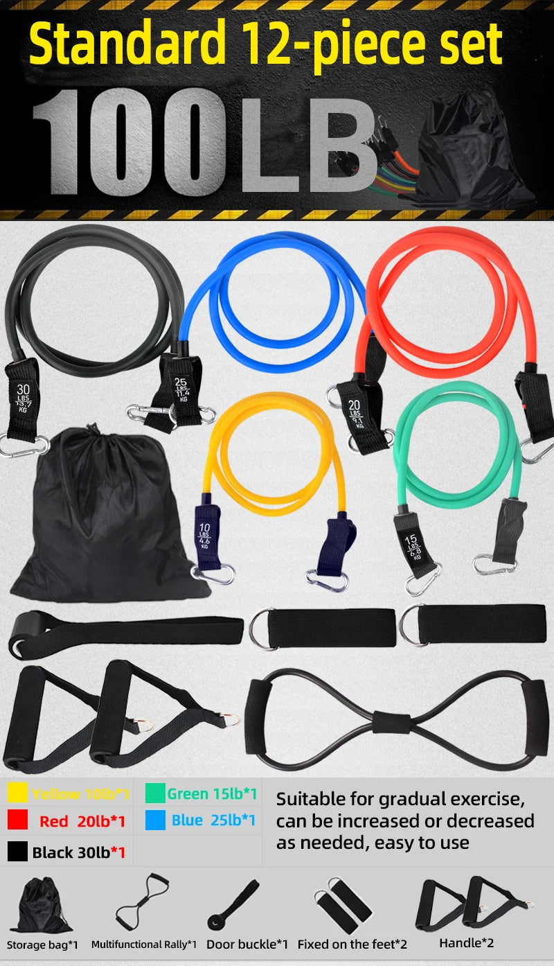 12PCS Resistance Bands Set