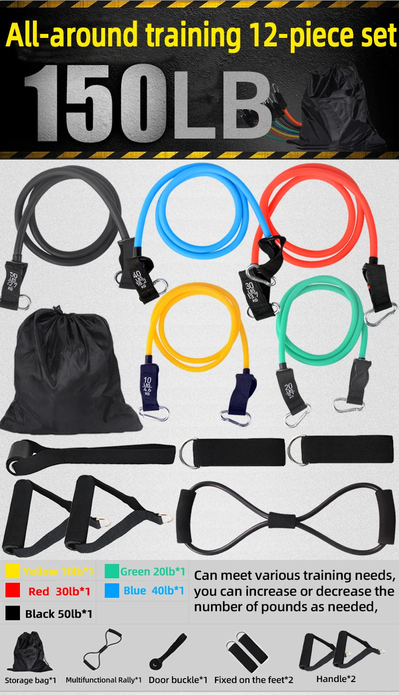 12PCS Resistance Bands Set